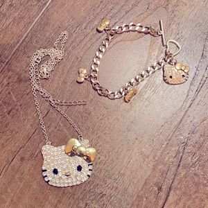 Hello Kitty necklace & bracelet
